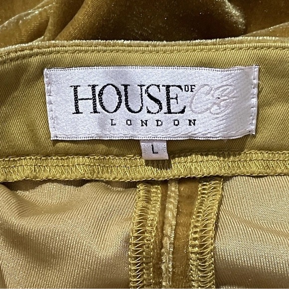House of CB London Golden Yellow Velvet High Waist Pants - Picture 6 of 6